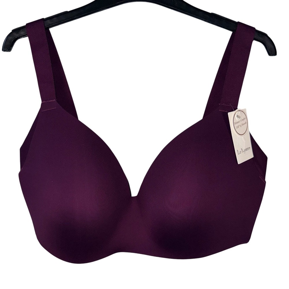 Le Mystere Womens 38DDD 38F Burgundy Wire Free Padded Bra NWT